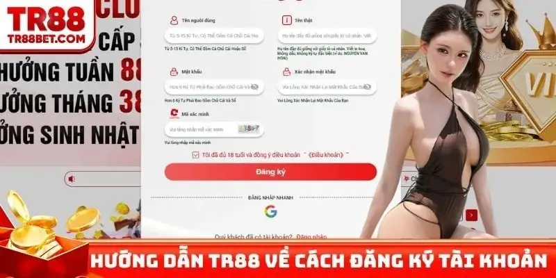 Hướng dẫn TR88 về cách đăng ký tài khoản